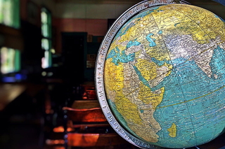 Globe showing India